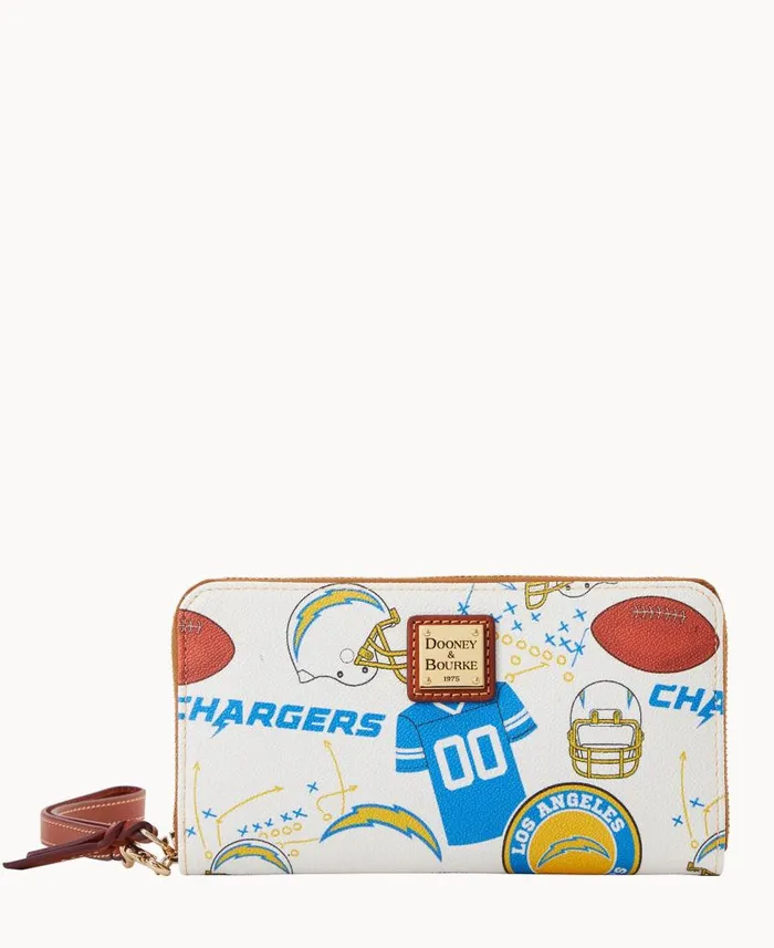 Dooney and Bourke NFL Chargers Large Zip Around Wristlet Chargers WomenMen Wallets Dooney and Bourke NFL Chargers Large Zip Around Wristlet Chargers WomenMen Wallets