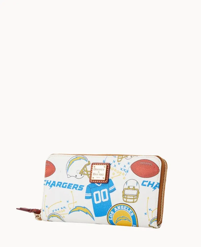 Dooney and Bourke NFL Chargers Large Zip Around Wristlet Chargers WomenMen Wallets Dooney and Bourke NFL Chargers Large Zip Around Wristlet Chargers WomenMen Wallets