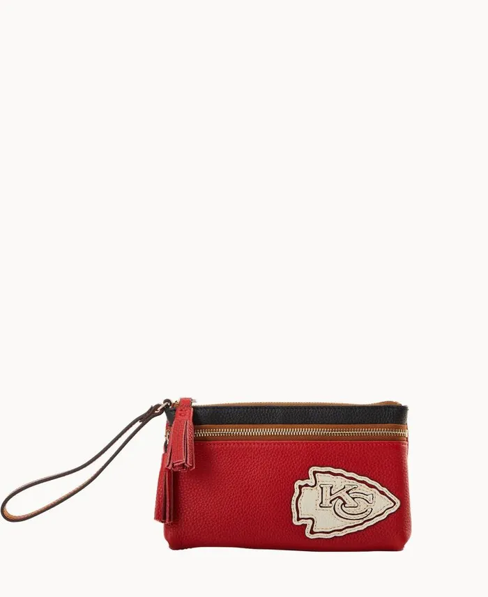 Dooney and Bourke NFL Chiefs Double Zip Wristlet Chiefs WomenMen Wallets