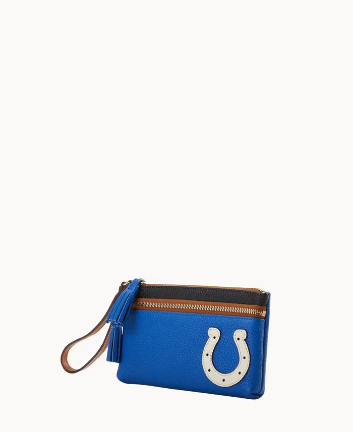 Dooney and Bourke NFL Colts Double Zip Wristlet Colts WomenMen Wallets
