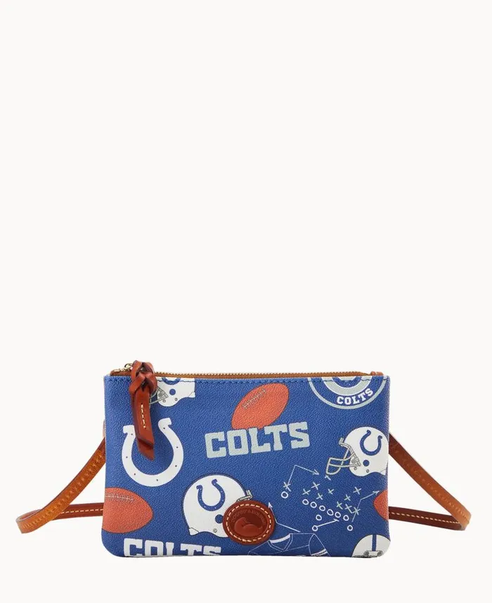 Dooney and Bourke NFL Colts Top Zip Crossbody Colts WomenMen Crossbodies