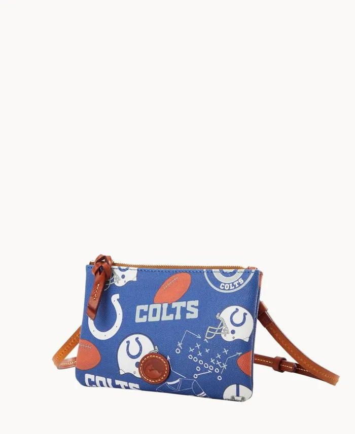 Dooney and Bourke NFL Colts Top Zip Crossbody Colts WomenMen Crossbodies