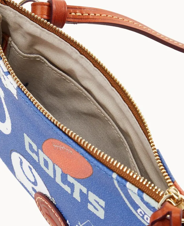 Dooney and Bourke NFL Colts Top Zip Crossbody Colts WomenMen Crossbodies