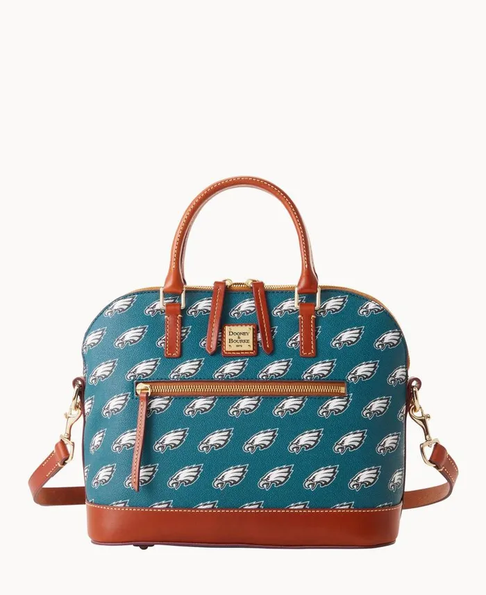 Dooney and Bourke NFL Eagles Domed Zip Satchel Eagles WomenMen Satchels