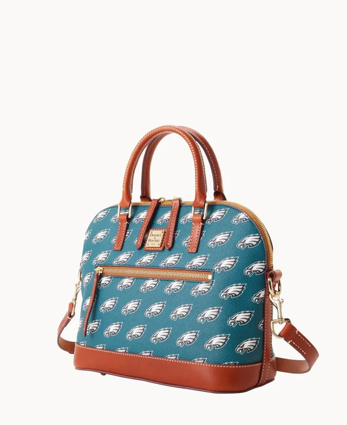 Dooney and Bourke NFL Eagles Domed Zip Satchel Eagles WomenMen Satchels