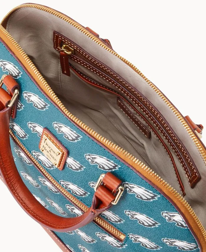 Dooney and Bourke NFL Eagles Domed Zip Satchel Eagles WomenMen Satchels
