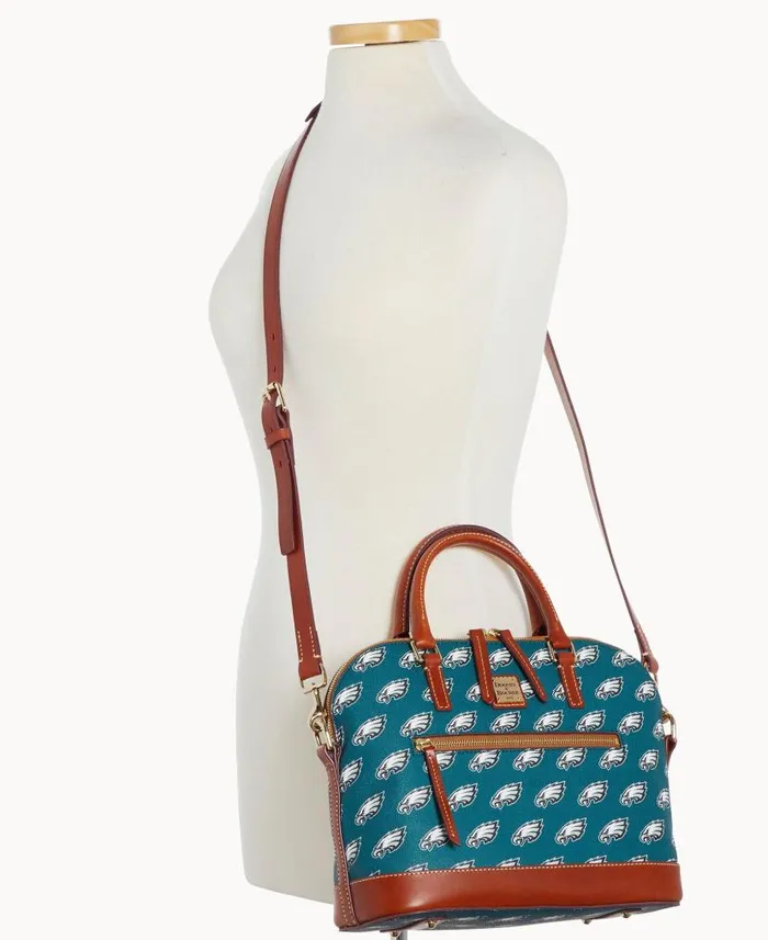 Dooney and Bourke NFL Eagles Domed Zip Satchel Eagles WomenMen Satchels