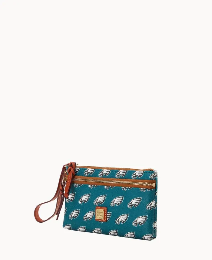 Dooney and Bourke NFL Eagles Double Zip Wristlet Philadelphia Eagles WomenMen Wallets Dooney and Bourke NFL Eagles Double Zip Wristlet Philadelphia Eagles WomenMen Wallets