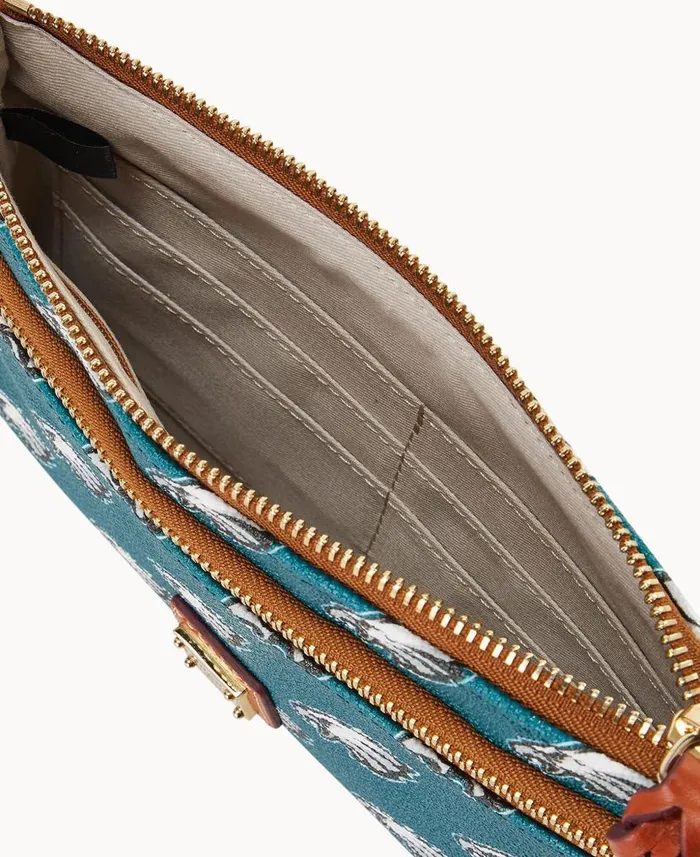 Dooney and Bourke NFL Eagles Double Zip Wristlet Philadelphia Eagles WomenMen Wallets Dooney and Bourke NFL Eagles Double Zip Wristlet Philadelphia Eagles WomenMen Wallets
