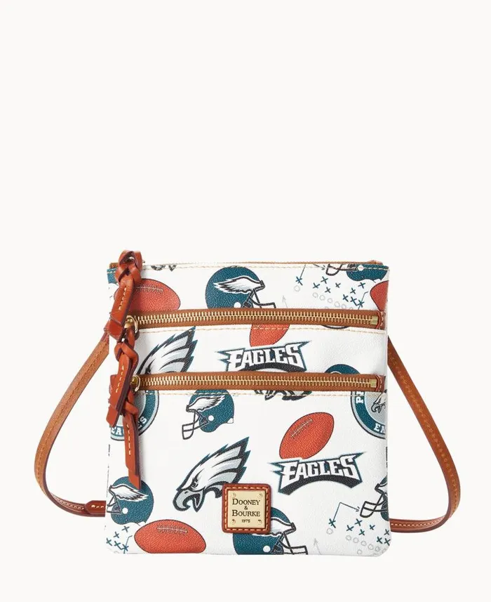 Dooney and Bourke NFL Eagles N S Triple Zip Crossbody Eagles WomenMen Crossbodies Dooney and Bourke NFL Eagles N S Triple Zip Crossbody Eagles WomenMen Crossbodies
