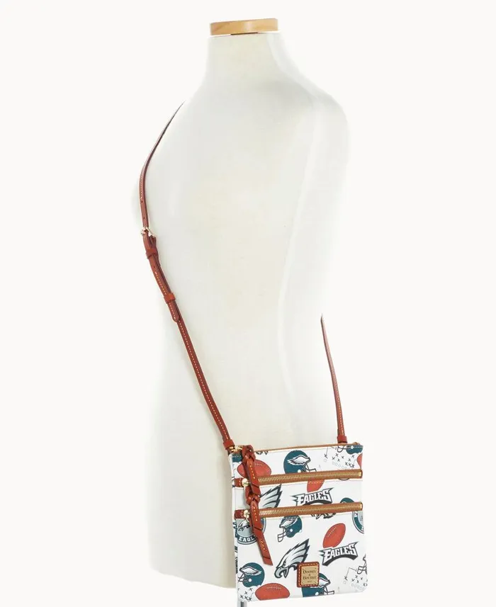 Dooney and Bourke NFL Eagles N S Triple Zip Crossbody Eagles WomenMen Crossbodies Dooney and Bourke NFL Eagles N S Triple Zip Crossbody Eagles WomenMen Crossbodies
