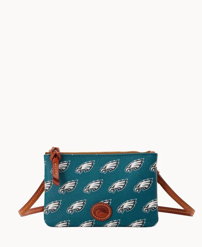 Dooney and Bourke NFL Eagles Top Zip Crossbody Eagles WomenMen Crossbodies