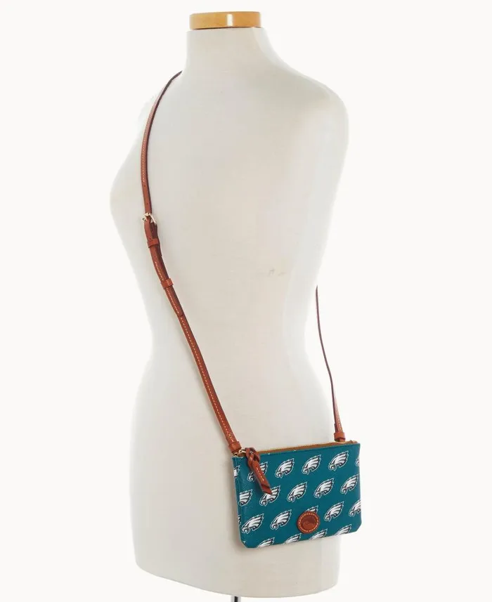 Dooney and Bourke NFL Eagles Top Zip Crossbody Eagles WomenMen Crossbodies