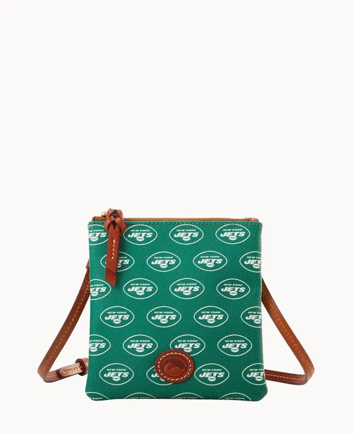 Dooney and Bourke NFL Jets Small North South Top Zip Crossbody Jets WomenMen Crossbodies Dooney and Bourke NFL Jets Small North South Top Zip Crossbody Jets WomenMen Crossbodies