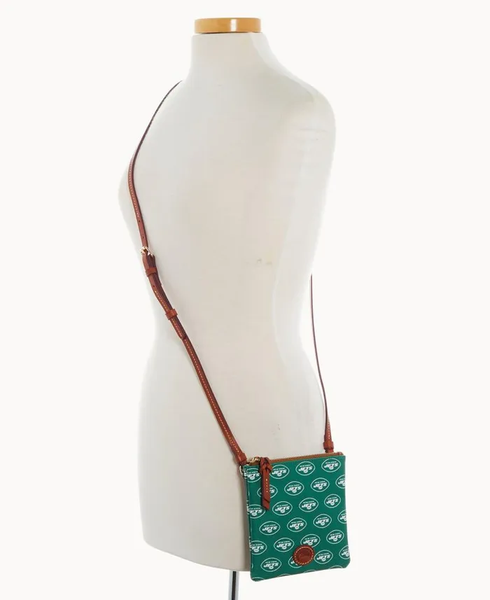 Dooney and Bourke NFL Jets Small North South Top Zip Crossbody Jets WomenMen Crossbodies Dooney and Bourke NFL Jets Small North South Top Zip Crossbody Jets WomenMen Crossbodies