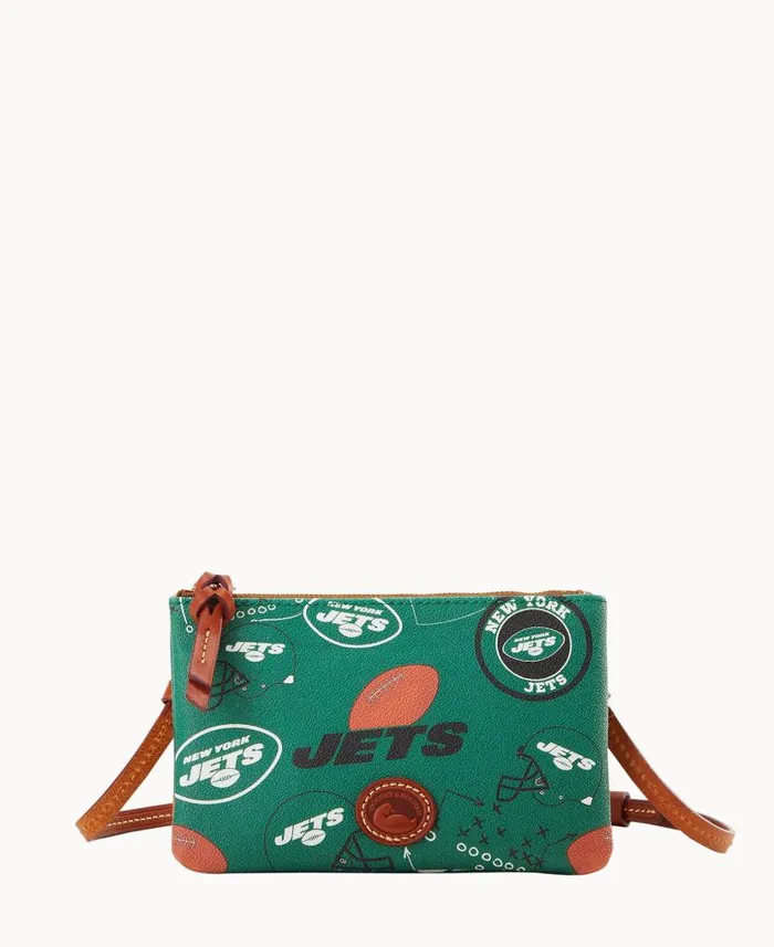 Dooney and Bourke NFL Jets Top Zip Crossbody Jets WomenMen Crossbodies