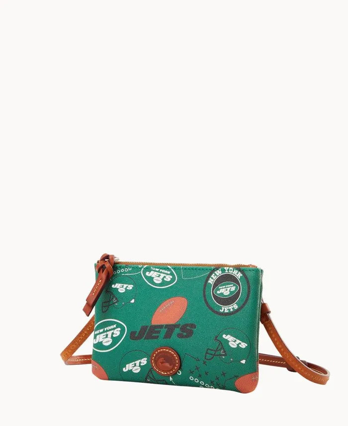 Dooney and Bourke NFL Jets Top Zip Crossbody Jets WomenMen Crossbodies