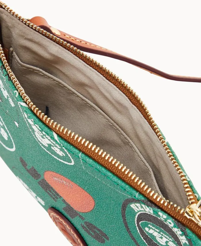 Dooney and Bourke NFL Jets Top Zip Crossbody Jets WomenMen Crossbodies