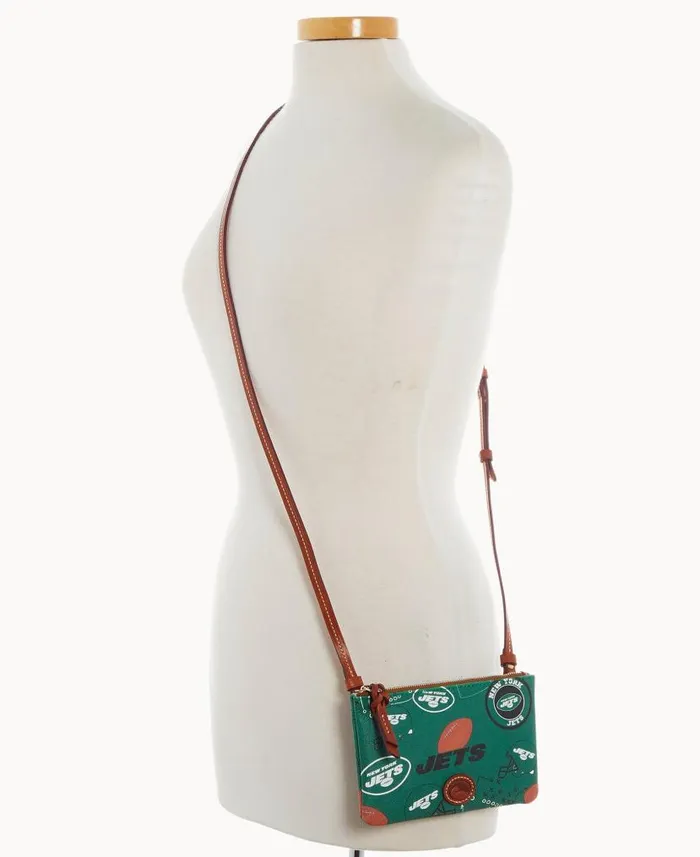 Dooney and Bourke NFL Jets Top Zip Crossbody Jets WomenMen Crossbodies