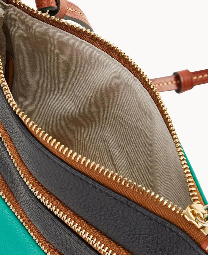 Dooney and Bourke NFL Jets Triple Zip Crossbody Jets WomenMen Crossbodies
