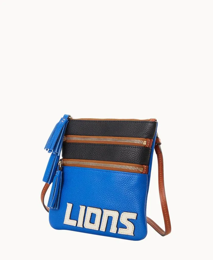 Dooney and Bourke NFL Lions Triple Zip Crossbody Lions WomenMen Crossbodies