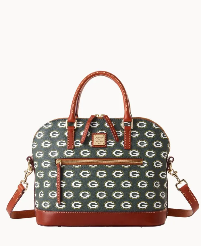 Dooney and Bourke NFL Packers Domed Zip Satchel Packers WomenMen Satchels
