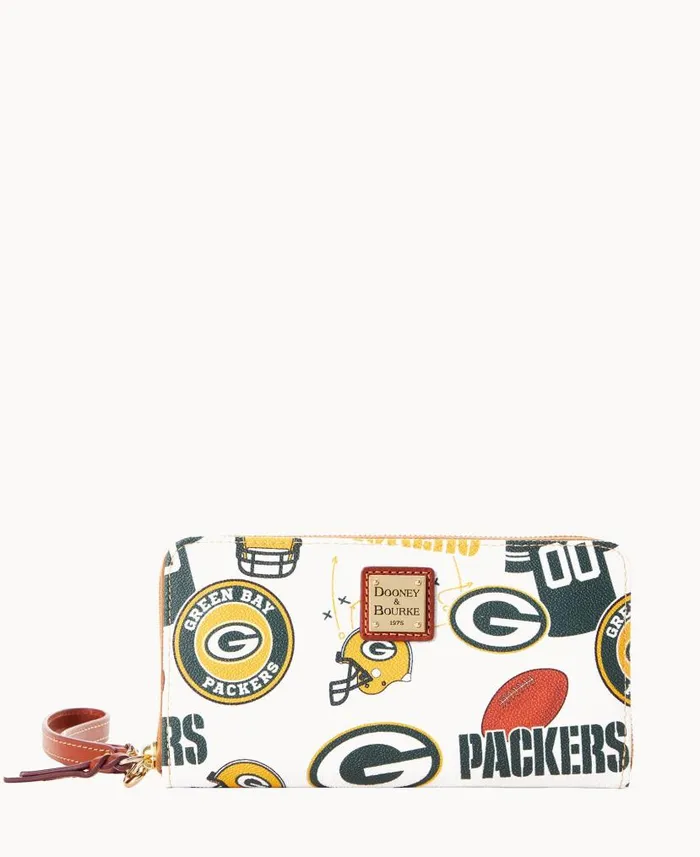 Dooney and Bourke NFL Packers Large Zip Around Wristlet Packers WomenMen Wallets Dooney and Bourke NFL Packers Large Zip Around Wristlet Packers WomenMen Wallets