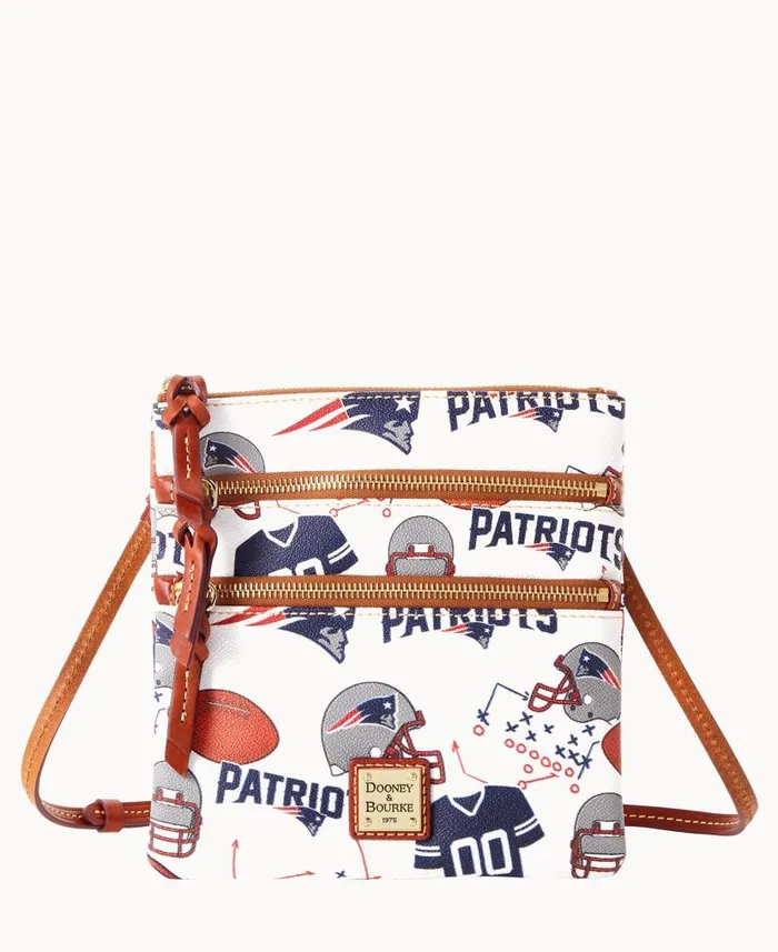 Dooney and Bourke NFL Patriots N S Triple Zip Crossbody Patriots WomenMen Crossbodies Dooney and Bourke NFL Patriots N S Triple Zip Crossbody Patriots WomenMen Crossbodies