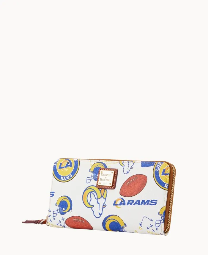 Dooney and Bourke NFL Rams Large Zip Around Wristlet Rams WomenMen Wallets