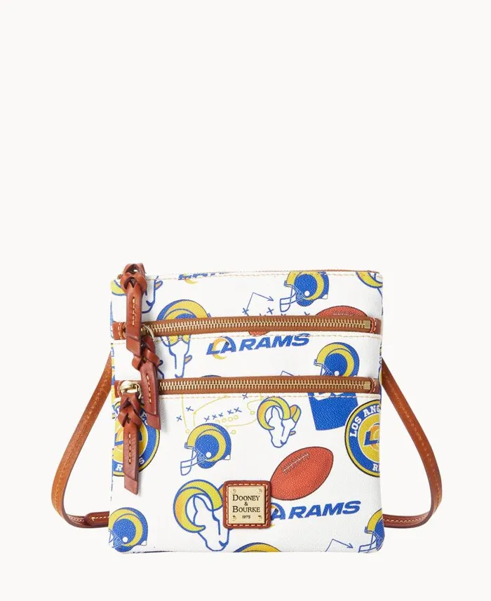 Dooney and Bourke NFL Rams N S Triple Zip Crossbody Rams WomenMen Crossbodies Dooney and Bourke NFL Rams N S Triple Zip Crossbody Rams WomenMen Crossbodies