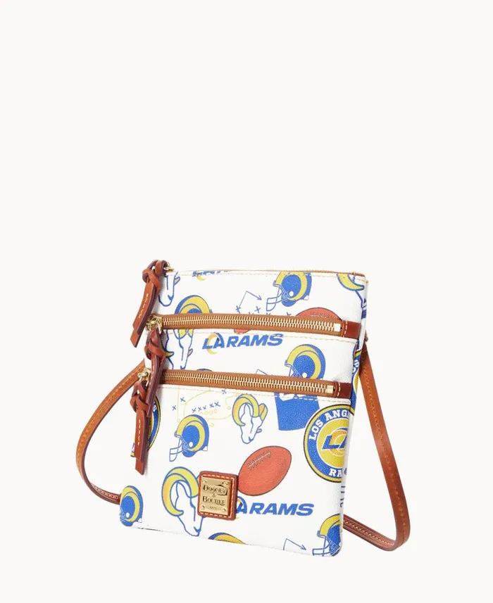 Dooney and Bourke NFL Rams N S Triple Zip Crossbody Rams WomenMen Crossbodies Dooney and Bourke NFL Rams N S Triple Zip Crossbody Rams WomenMen Crossbodies