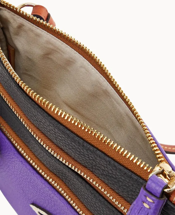 Dooney and Bourke NFL Ravens Triple Zip Crossbody Ravens WomenMen Crossbodies Dooney and Bourke NFL Ravens Triple Zip Crossbody Ravens WomenMen Crossbodies