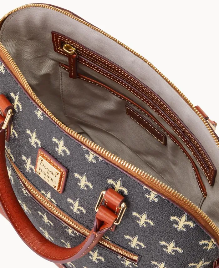 Dooney and Bourke NFL Saints Domed Zip Satchel Saints WomenMen Satchels