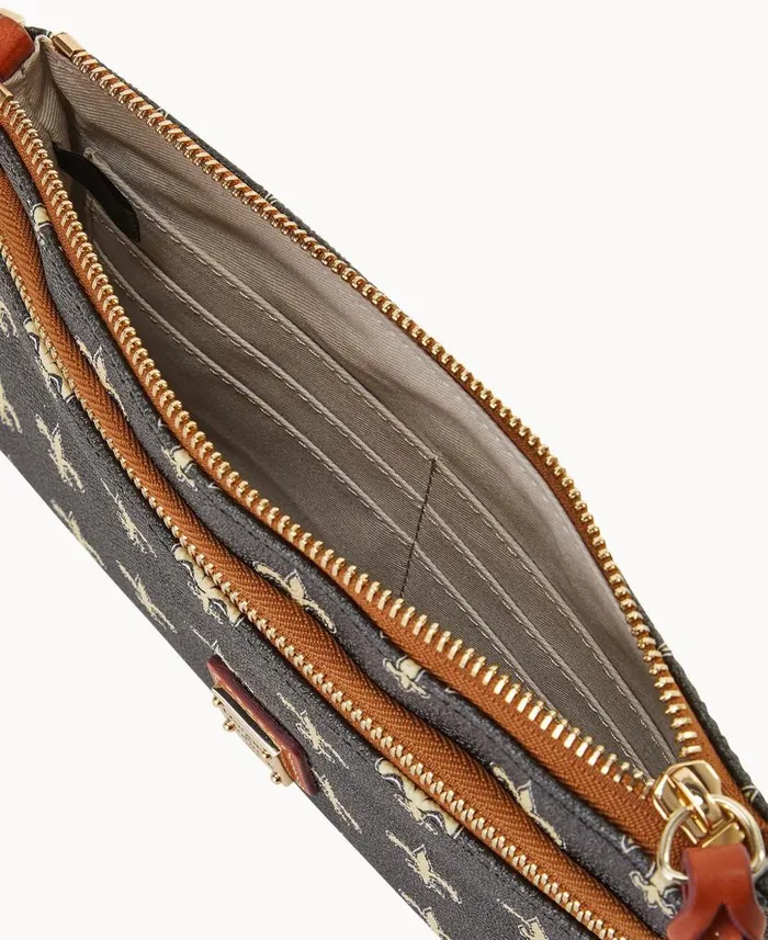 Dooney and Bourke NFL Saints Double Zip Wristlet Saints WomenMen Wallets
