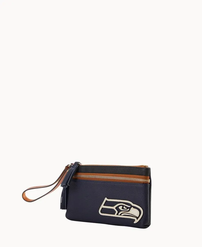 Dooney and Bourke NFL Seahawks Double Zip Wristlet Seahawks WomenMen Wallets Dooney and Bourke NFL Seahawks Double Zip Wristlet Seahawks WomenMen Wallets