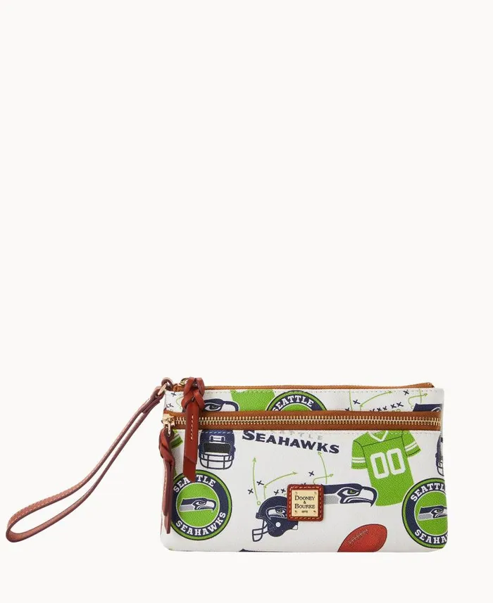 Dooney and Bourke NFL Seahawks Double Zip Wristlet Seattle Seahawks WomenMen Wallets Dooney and Bourke NFL Seahawks Double Zip Wristlet Seattle Seahawks WomenMen Wallets