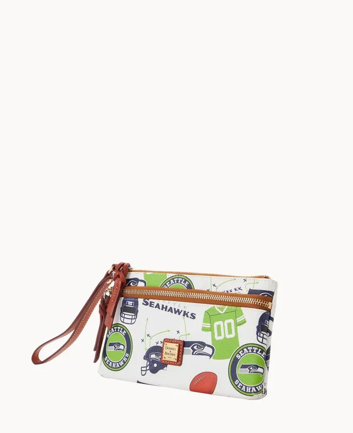 Dooney and Bourke NFL Seahawks Double Zip Wristlet Seattle Seahawks WomenMen Wallets Dooney and Bourke NFL Seahawks Double Zip Wristlet Seattle Seahawks WomenMen Wallets