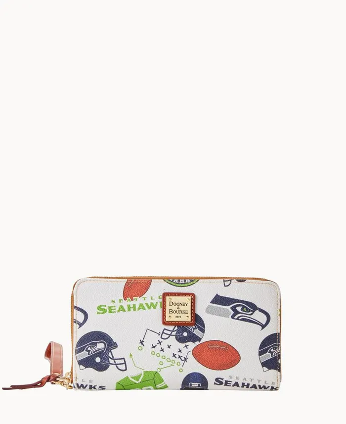 Dooney and Bourke NFL Seahawks Large Zip Around Wristlet Seahawks WomenMen Wallets Dooney and Bourke NFL Seahawks Large Zip Around Wristlet Seahawks WomenMen Wallets