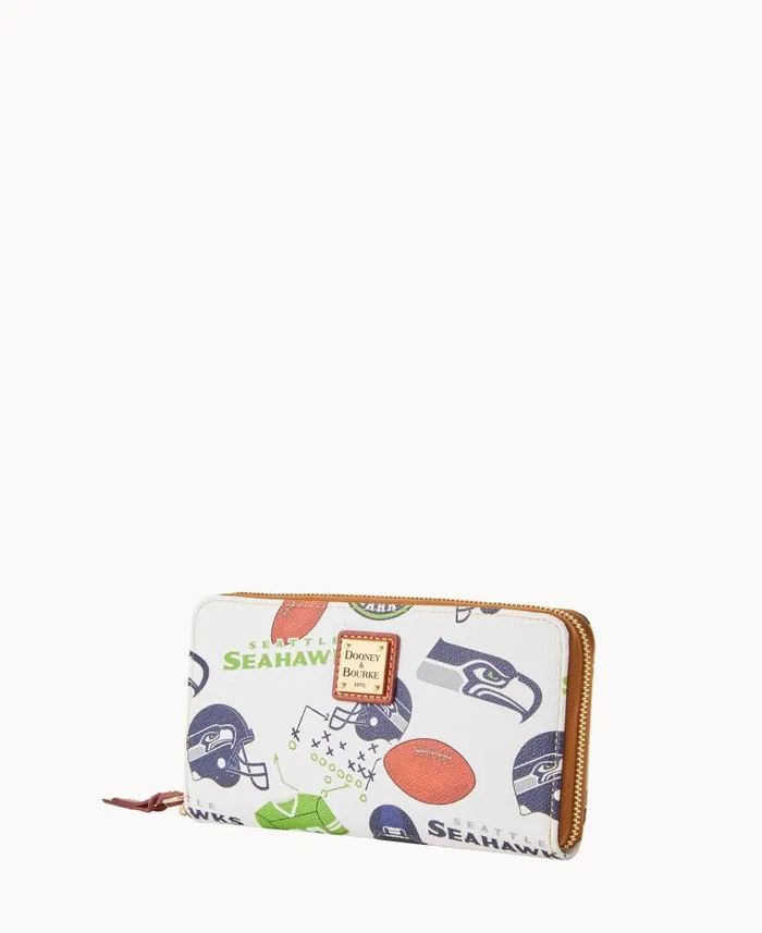 Dooney and Bourke NFL Seahawks Large Zip Around Wristlet Seahawks WomenMen Wallets Dooney and Bourke NFL Seahawks Large Zip Around Wristlet Seahawks WomenMen Wallets