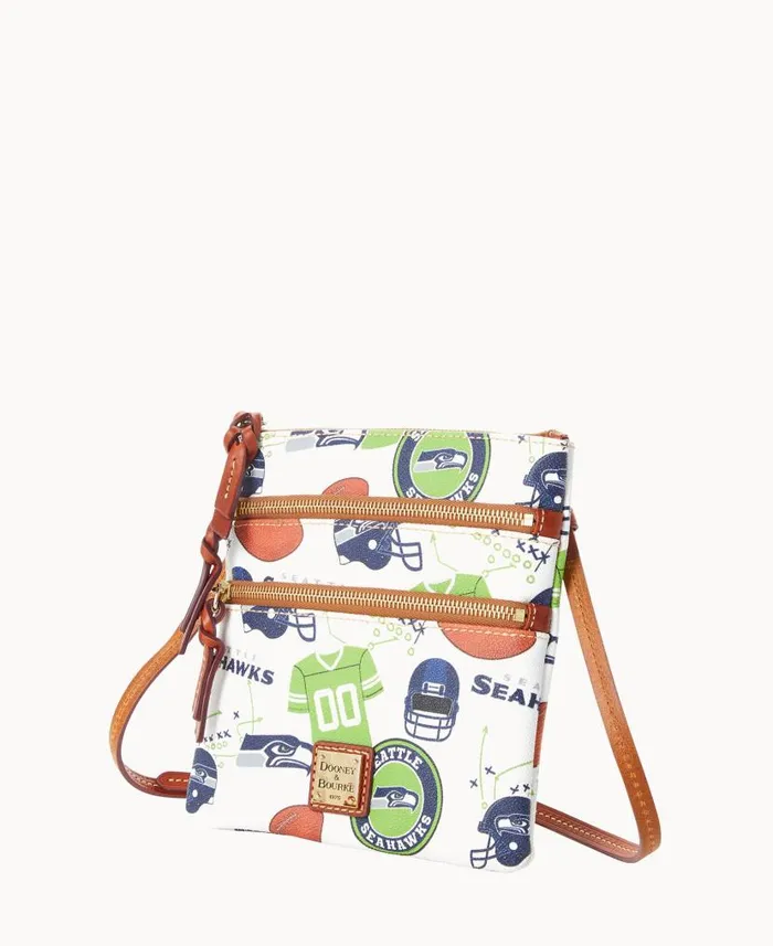 Dooney and Bourke NFL Seahawks N S Triple Zip Crossbody Seahawks WomenMen Crossbodies Dooney and Bourke NFL Seahawks N S Triple Zip Crossbody Seahawks WomenMen Crossbodies