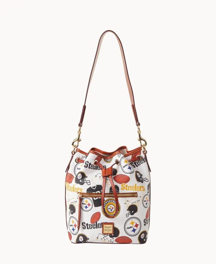 Dooney and Bourke NFL Steelers Drawstring Steelers WomenMen Shoulder Bags