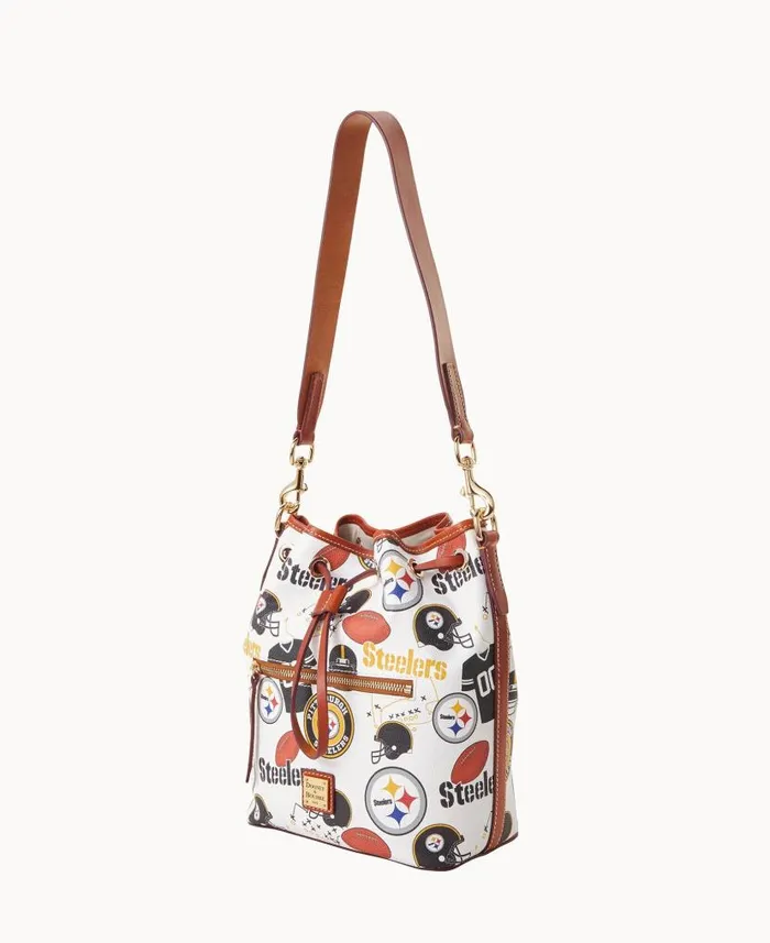Dooney and Bourke NFL Steelers Drawstring Steelers WomenMen Shoulder Bags