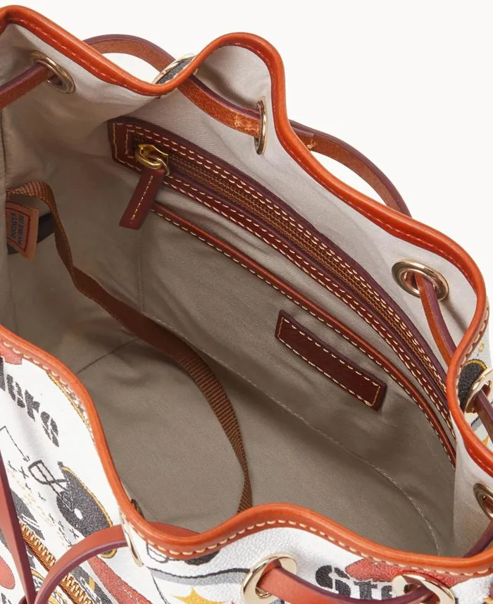 Dooney and Bourke NFL Steelers Drawstring Steelers WomenMen Shoulder Bags
