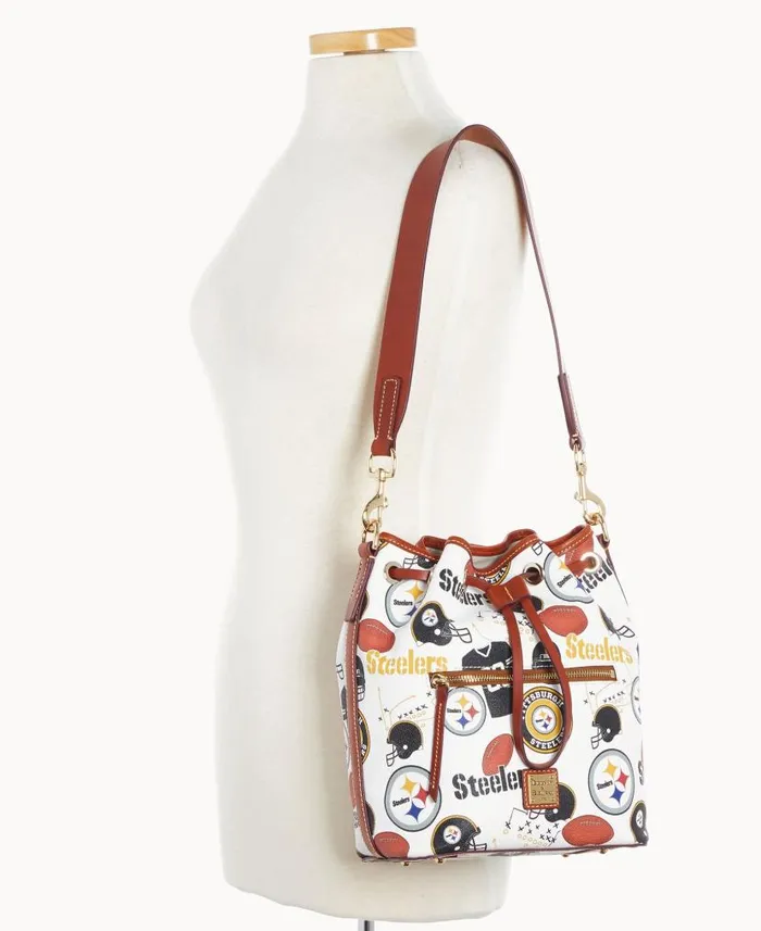 Dooney and Bourke NFL Steelers Drawstring Steelers WomenMen Shoulder Bags