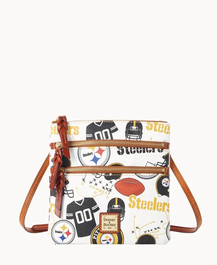 Dooney and Bourke NFL Steelers N S Triple Zip Crossbody Steelers WomenMen Crossbodies Dooney and Bourke NFL Steelers N S Triple Zip Crossbody Steelers WomenMen Crossbodies