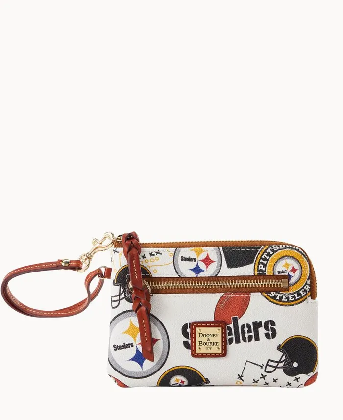 Dooney and Bourke NFL Steelers Zip Around Wristlet Steelers WomenMen Wallets