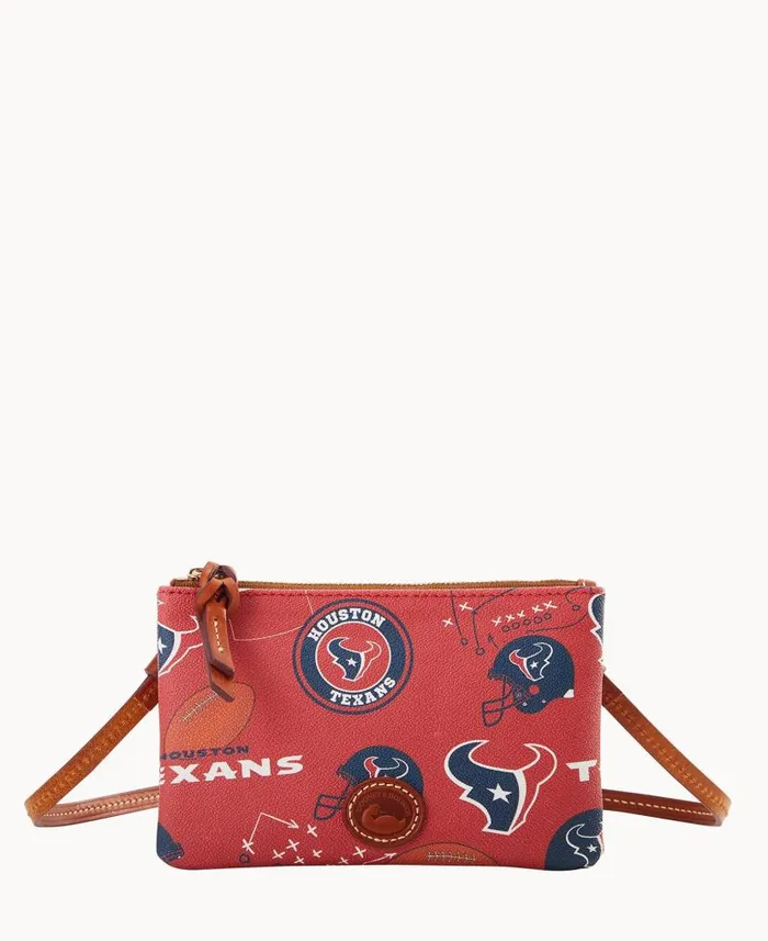 Dooney and Bourke NFL Texans Top Zip Crossbody Texans WomenMen Crossbodies