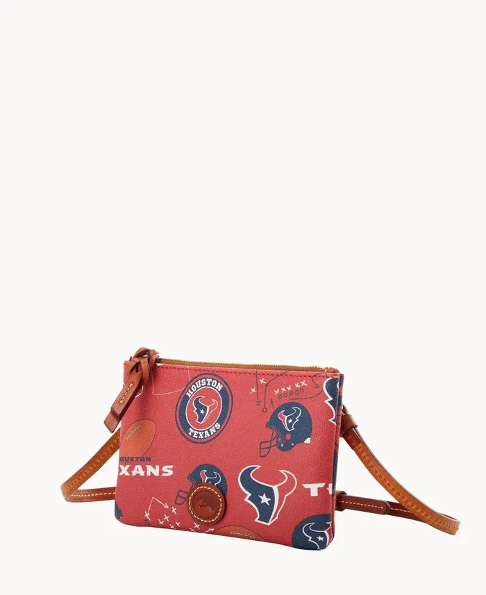Dooney and Bourke NFL Texans Top Zip Crossbody Texans WomenMen Crossbodies