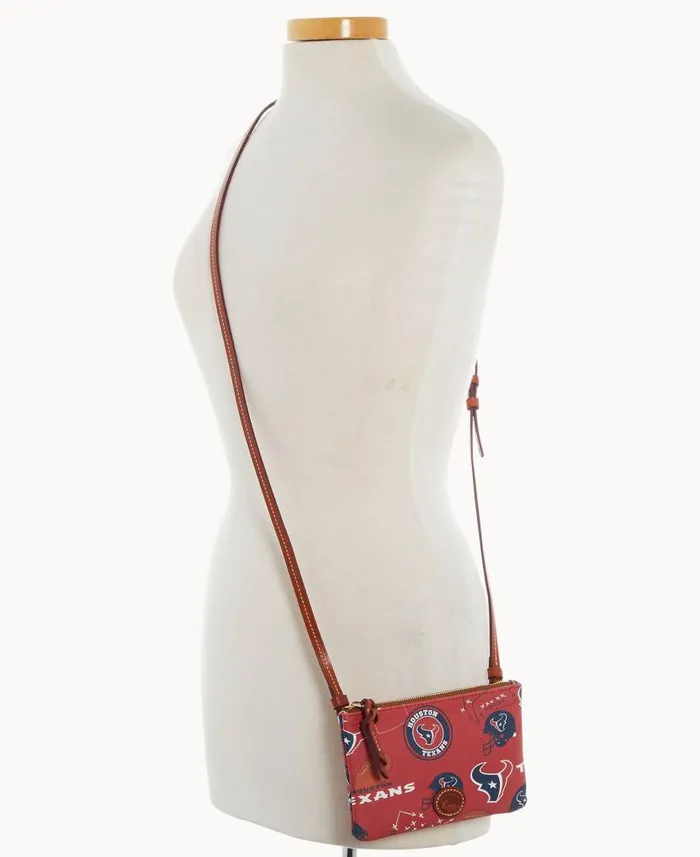 Dooney and Bourke NFL Texans Top Zip Crossbody Texans WomenMen Crossbodies