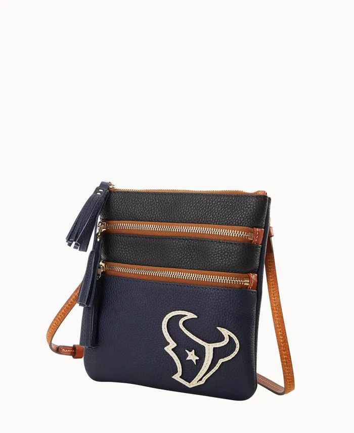 Dooney and Bourke NFL Texans Triple Zip Crossbody Texans WomenMen Crossbodies Dooney and Bourke NFL Texans Triple Zip Crossbody Texans WomenMen Crossbodies